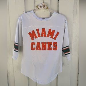 University of Miami white tee Miami Canes